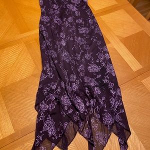 Purple with floral detail cocktail dress
